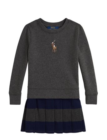 Ralph Lauren Kids | Big Pony Fleece Sweatshirt Dress | 88-93