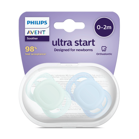 Philips Avent Ultra Start Smokk, 0-2 mnd, blå/grønn, 2 stk.