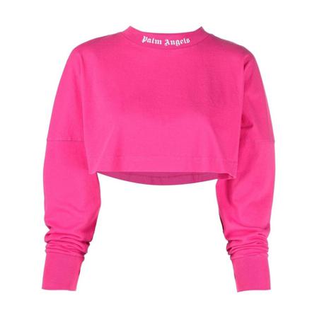 Palm Angels Women; Clothing T-Shirts ; Polos Pwab023F22Jer003 Pink, Dame Sweatshirts