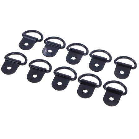 10 stk rustfritt stål D-form trekkkrok Tie Down Anchors Ring I Black