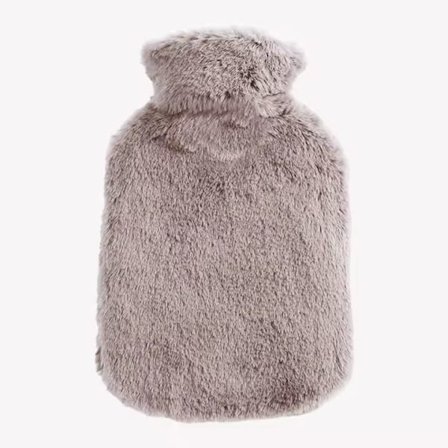 CAMEL - Varmtvandsflaske, 2L Stor Kapacitet Naturgummi Varmtvandsflaske med Blødt Plysbetræk - Camel, Pink, Grå, Varmtvands Termokande til Kulde