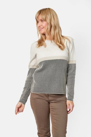 SIGNATURE - Strik - Beige / Sort