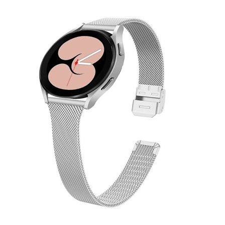 20 mm milanesiskt klockarmband i rostfritt stål för Samsung Galaxy Watch 4 - Silver