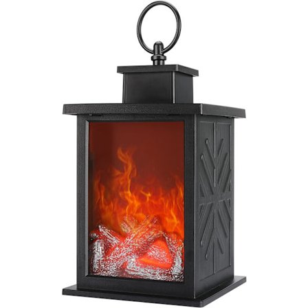 Pejslampe med LED-flammeeffekt, rektangulær pejslampe Si