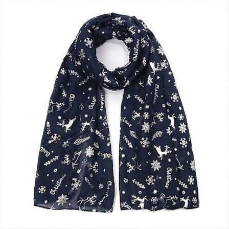 Lång Scarf Silver Glitter Shimmer Dam Jul Polyester