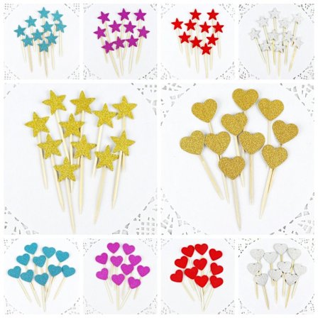 100 stk Cupcake Toppers Stjerne Cake Topper Cake Picks