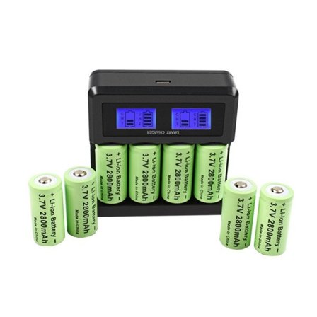 16P 2800mAh Oppladbart 3,7V Li-ion 16340 Batterier CR123A Batteri for LED Lommelykt