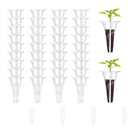 100 Hydroponiske Grovkure, Hydroponiske Kompatible Erstatningskurve med 100 Plantemærker