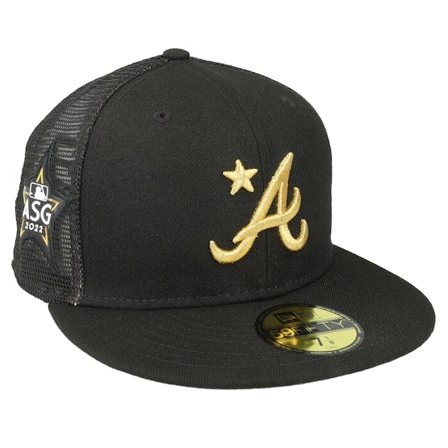 New Era - MLB Zwart trucker Cap - Atlanta Braves MLB All Star Game 59FIFTY Black Mesh Fitted @ Hatstore