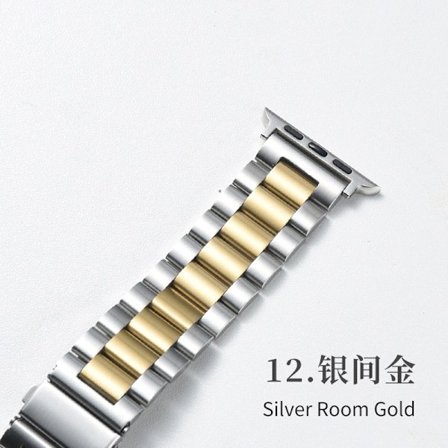 Klockarmband för Apple Watch iWatch 38/40/41/42MM Silver och Guld Massivt Armband