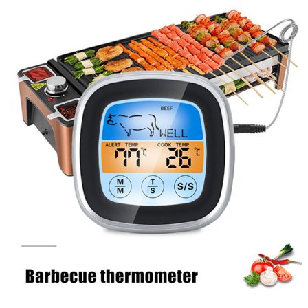 Digital Grill Grill Termometer Pekskärm LED Display Multifunktionell timer för kök