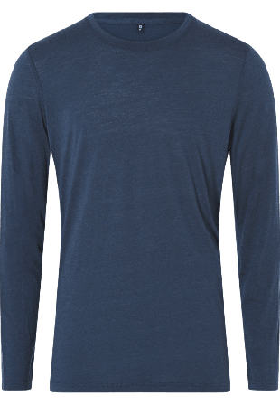 JBS of Denmark Ekologisk Ull, Langermet T-shirt, Navy T-shirts Herr Blå L