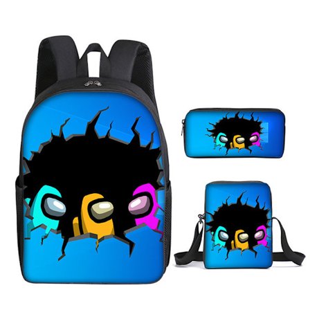 Rymdvarg 3-delt skolesekk ryggsekk portefølje pennal-22