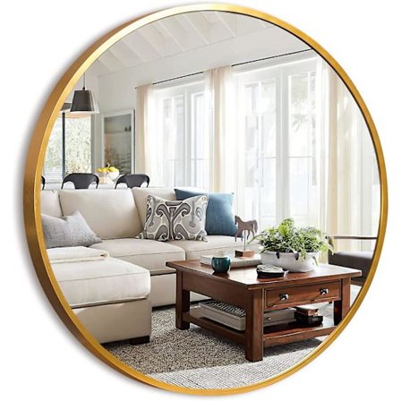 Rund spegel cirkelspegel för vägg metallram väggmonterad spegel för väggdekorativa speglar för entré vardagsrum sovrum