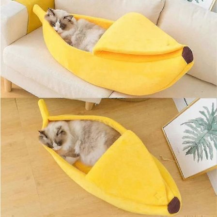 Banan Kattbädd, Husdjursbädd, Kattbädd, Kanin Valp Gul