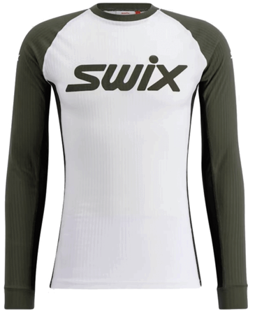 Swix RaceX Classic Long Sleeve M Bright White/ Olive