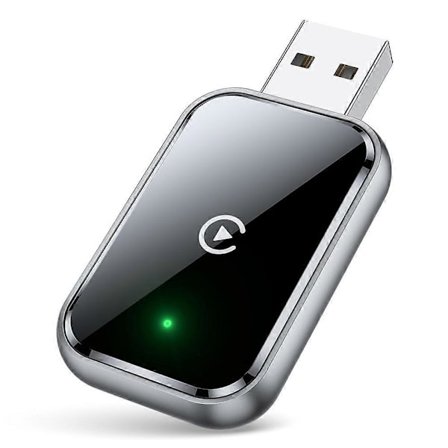 Trådløs CarPlay-adapter for iPhone, kablet til trådløs, mini-størrelse, USB og USB-C, ingen forsinkelse