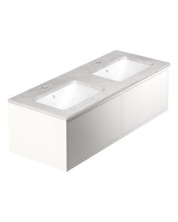 Gustavsberg Ducentic GB71DCVU12DHSG2100 Kommodpaket 120 cm, vit/grå sten, 2 hoar Vit/Grå sten, Badrum