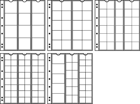 NUMIS møntlommer - 5 forskellige mm ø - Pakke med 5 stk.