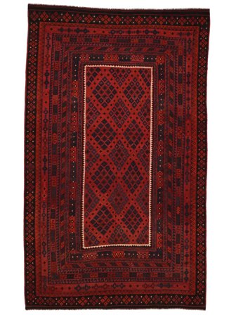 Oriental Kilim Maimane Rug 298X488 Black/Dark Red Large Wool, Afghanistan
