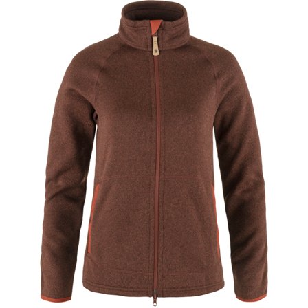 Fjällräven Övik Fleece Zip Trøje L - female - Autumn Leaf - Fleece