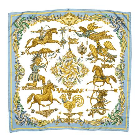 Hermès Vintage, Pre-owned Scarf Groen, Dames, Maat:ONE Size
