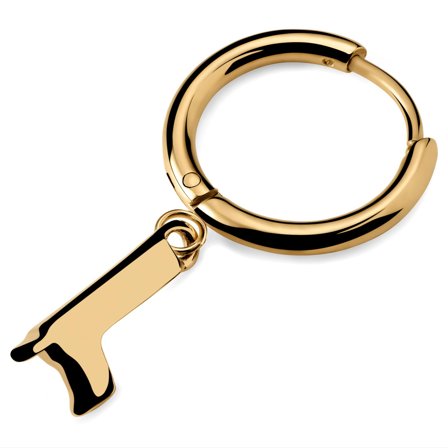 Fahrenheit | Złocisty topiący się kolczyk z literą L dla mężczyzn