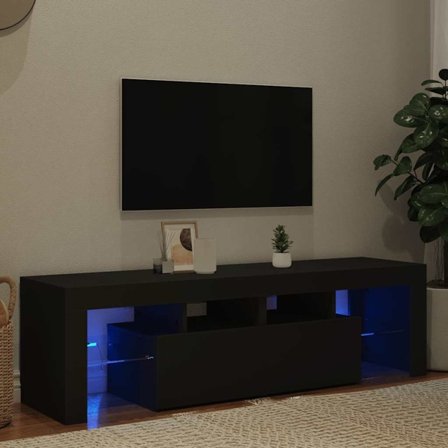 vidaXL Tv-bänk med LED-belysning svart 140x36,5x40 cm