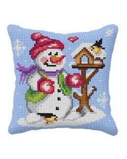 Broderikit Kudde Snögubben