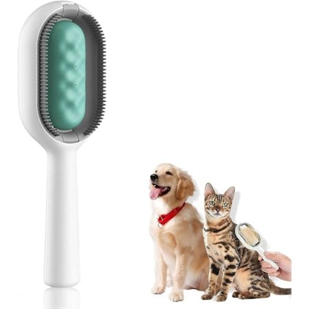 Kæledyrs hårbørste med vandtank, hundebørste, kattebørste til langhårede katte og hunde, multifunktionel kæledyrs hårbørste 3...