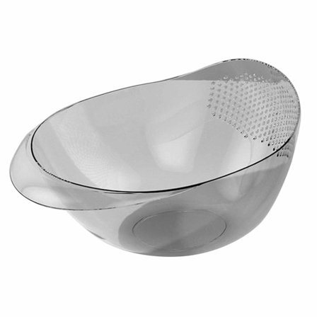 Riisinpesukulho Monitoiminen Muoviriisin Huuhtelusiivilä Sivuvaluttimilla Keittiöön Läpinäkyvä Tuhka