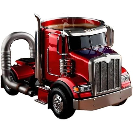 Håndlaget lastebil kaffekrus, 11oz semi-trailer formet keramisk kaffekopp, semi-truck kaffekrus, unik gave til kaffe- og lastebilelskere