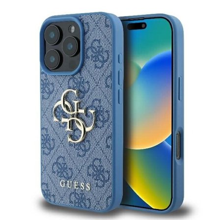 Guess 4G Big Logo Case for iPhone 16 Pro - sininen