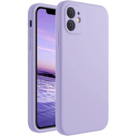 IC iPhone 11 -kotelo, silikon [Neliömäiset reunat] & [Kamerans suojaus] Päivitetty puhelimen kotelo, Neilikka violetti