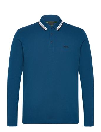 Plisy Sport Polos Long-sleeved Blue BOSS