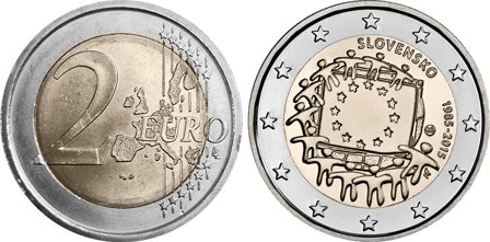 Slovakiet 2015 - 30-årsdagen for EU-flaget - 2 euro mønt