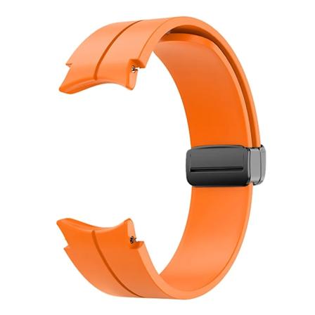 Ingen Gap Silikonrem for Samsung Galaxy Watch 5/4 40mm 44mm 5 Pro 45mm Original Magnetisk armbåndsrem for Watch 4 Klassisk belte orange