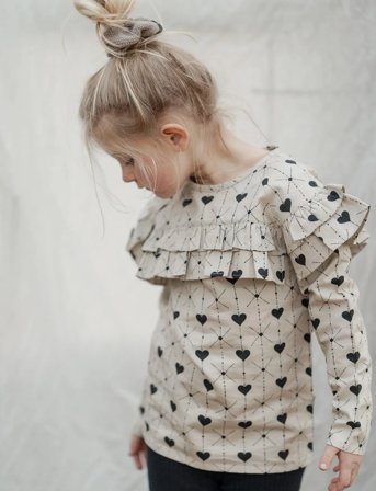 Hanevild Heart Blouse - Black - 98