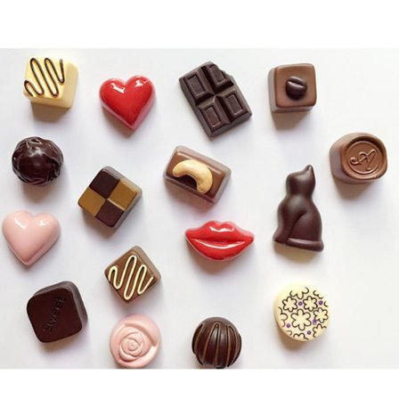 16 stykker imiteret chokolade køleskab med tredimensionelt