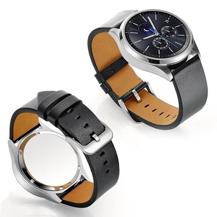 Samsung Gear S3 / Frontier klockarmband i äkta läder - Svart