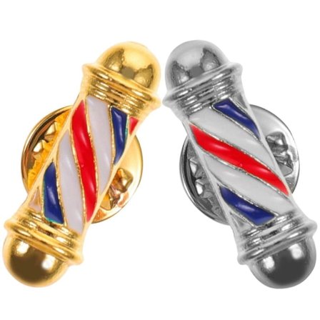 SQLX Ny Barber Shop Pole Brosch Brosch för Dekoration 8st Blandade Färger