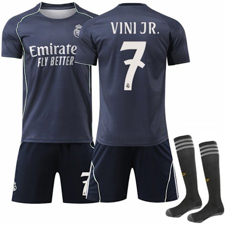 25-26 Real Madrid udebane Børnefodboldsæt nr. 7 VINI JR.