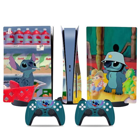 PS5-klistermärke för optisk enhet, cool PS5-skin, handkontroll, för PS5-konsol och handkontroll, Söt klistermärke, Söt skin, Cartoon anime, Lilo 