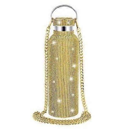 Diamant Vattenflaska Bling Strass Rostfritt Stål Termosflaska