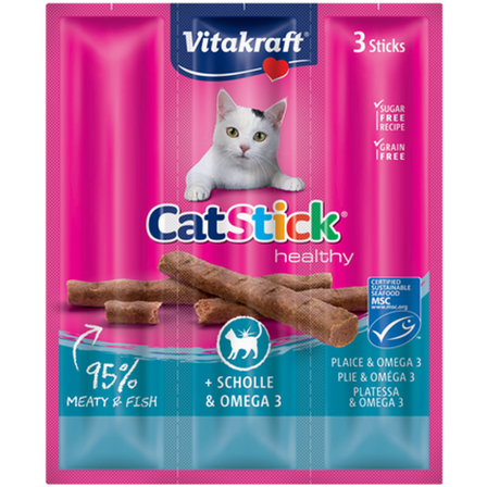 Vitakraft - CatSticks Mini Woodpecker & Omega3 3x6g, 20 stk. - Katt - Kattegodteri & kattegress - Tyggepinner til katt - ZOO.no
