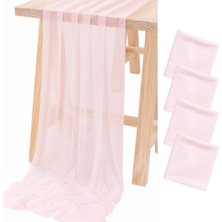 Chiffon duker - gjennomsiktige duker til bryllup - rustikk bryllupsdekorasjon - franske chiffon duker