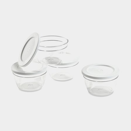 Pojemniki do przechowywania Nordiska Plast Cook It, przezroczyste/białe, 170 ml, 4-pak - Jachtowa