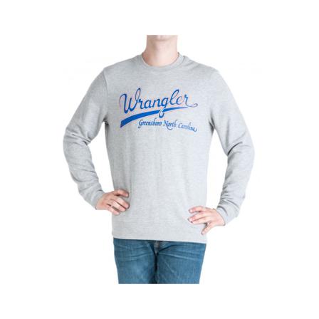 Wrangler, Sweatshirt Logo Grijs, Heren, Maat:M