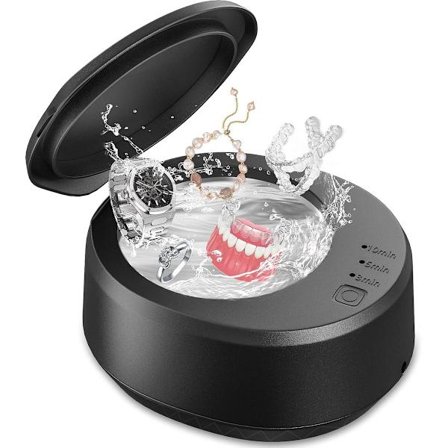 Ultralydsrenser, 340 ml, 40W/49kHz forbedret professionel ultralydsrenser, Sort