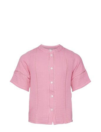 Vmnatali 2/4 Lace Short Top Wvn Girl Pink Vero Moda Girl